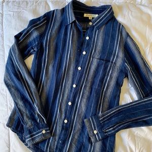 XS lightweight, striped button down.